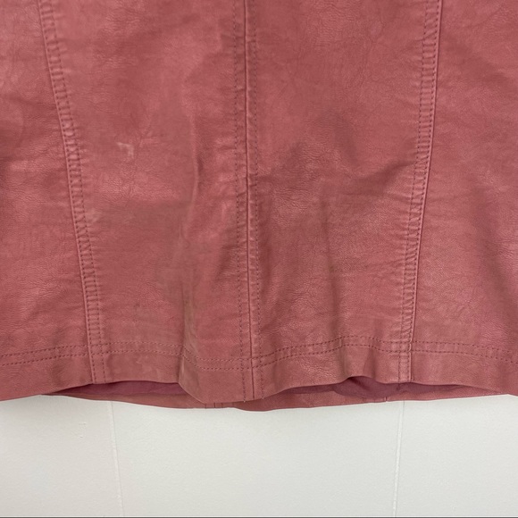 Free People Faux Vegan Leather Coated Mini Skirt - Picture 4 of 8